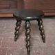 Vintage stool, wooden stool, tripod stool with turned legs, plant stand