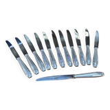 Set of 12 large silver-plated Art Deco style knives