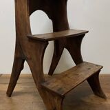 Walnut bookcase step stool