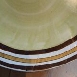 7 old stoneware flat plates