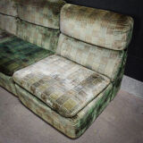 Rolf Benz modular corner sofa - green velvet - 1970s