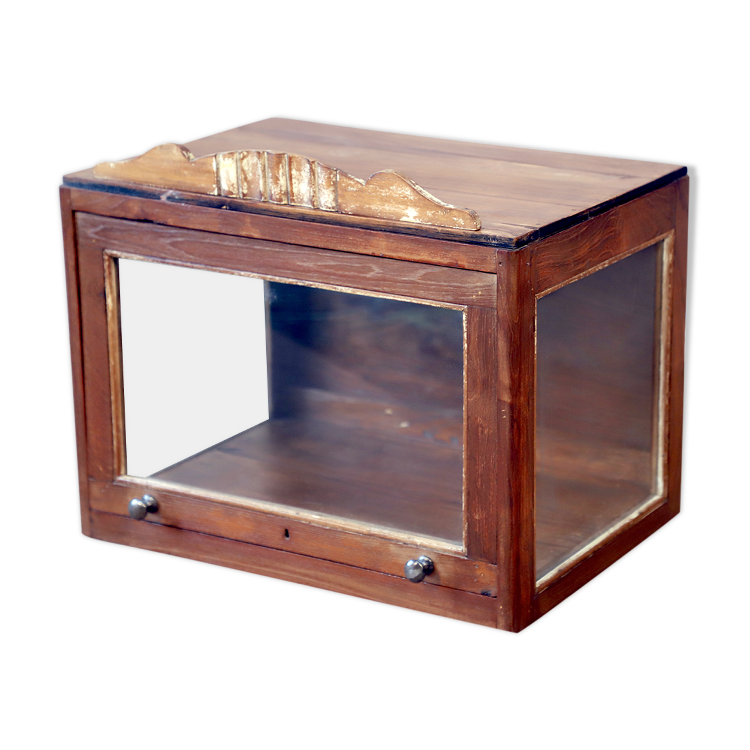 Art deco showcase in burmese teak