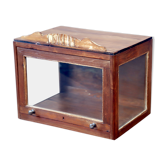 Art deco showcase in burmese teak