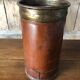 Old door umbrella cardboard boiled brown + contour metal vintage