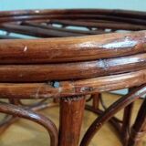 Wicker pouf with cushion