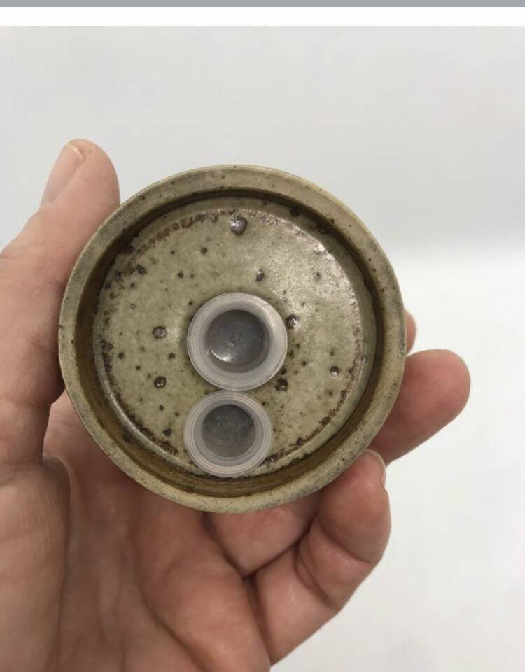 Salière poivrière de service grès pyrité