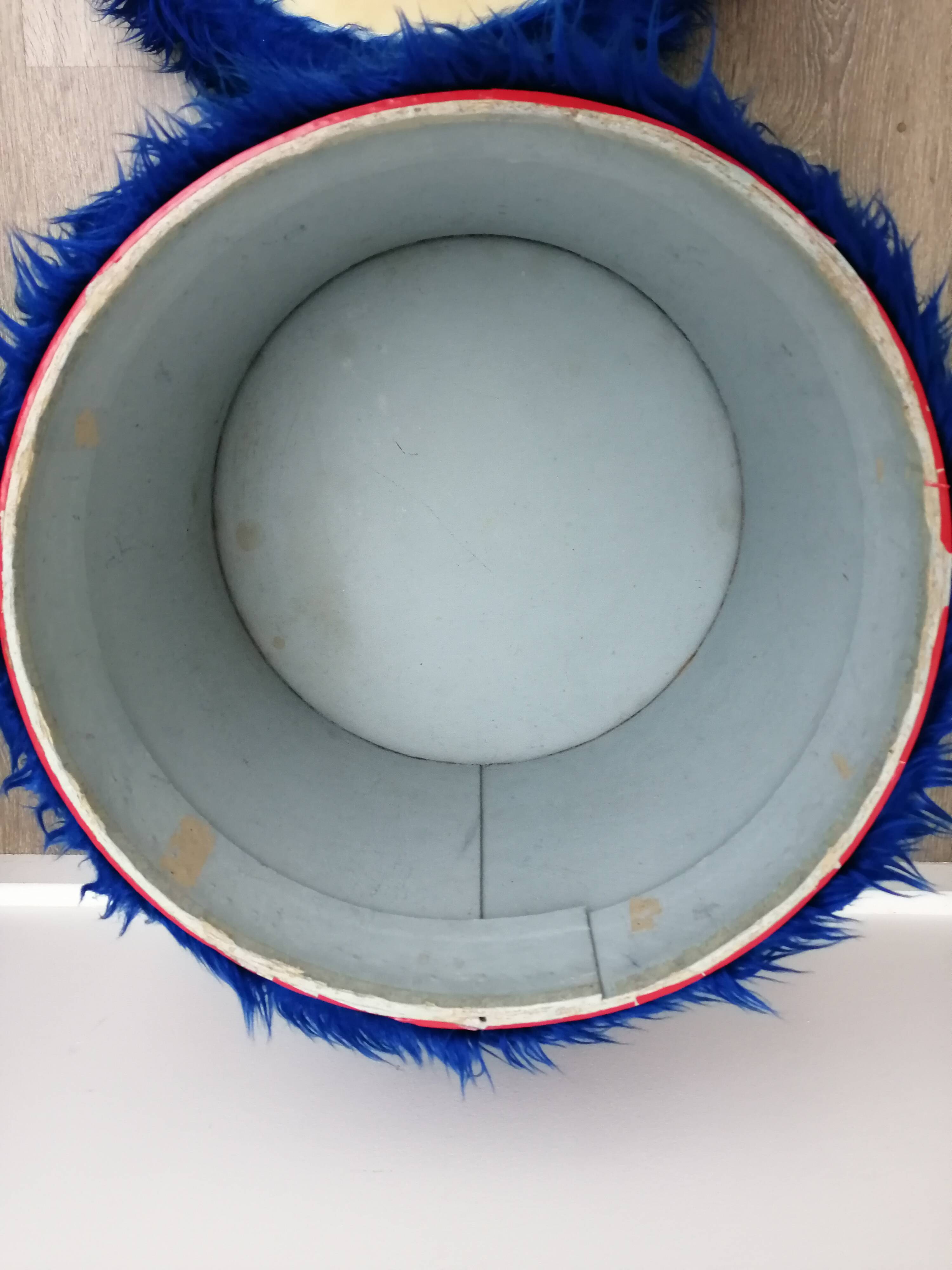 Electric blue chest pouf