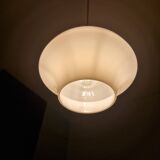 Art deco suspension opaline white and brass