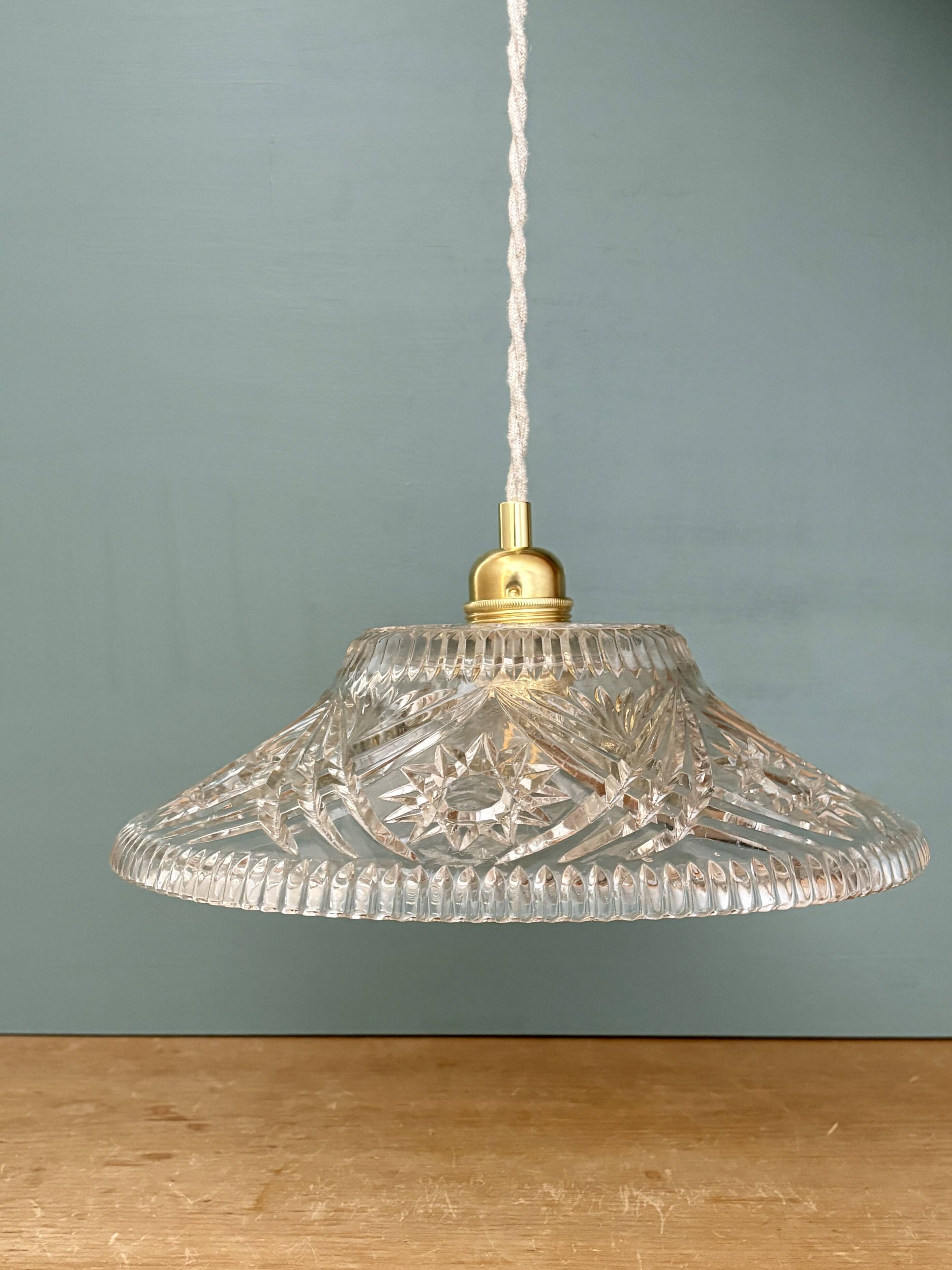 Vintage glass pendant light - tableware collection -