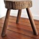 Tabouret bois massif art populaire français