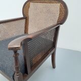 Colonial wooden armchair and cannage