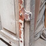 Pair of antique oak slatted shutters measuring 273 cm