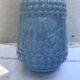 Former Carafe Liqueur Opaline Blue Decor Moulded - Vintage Cave Bouchon
