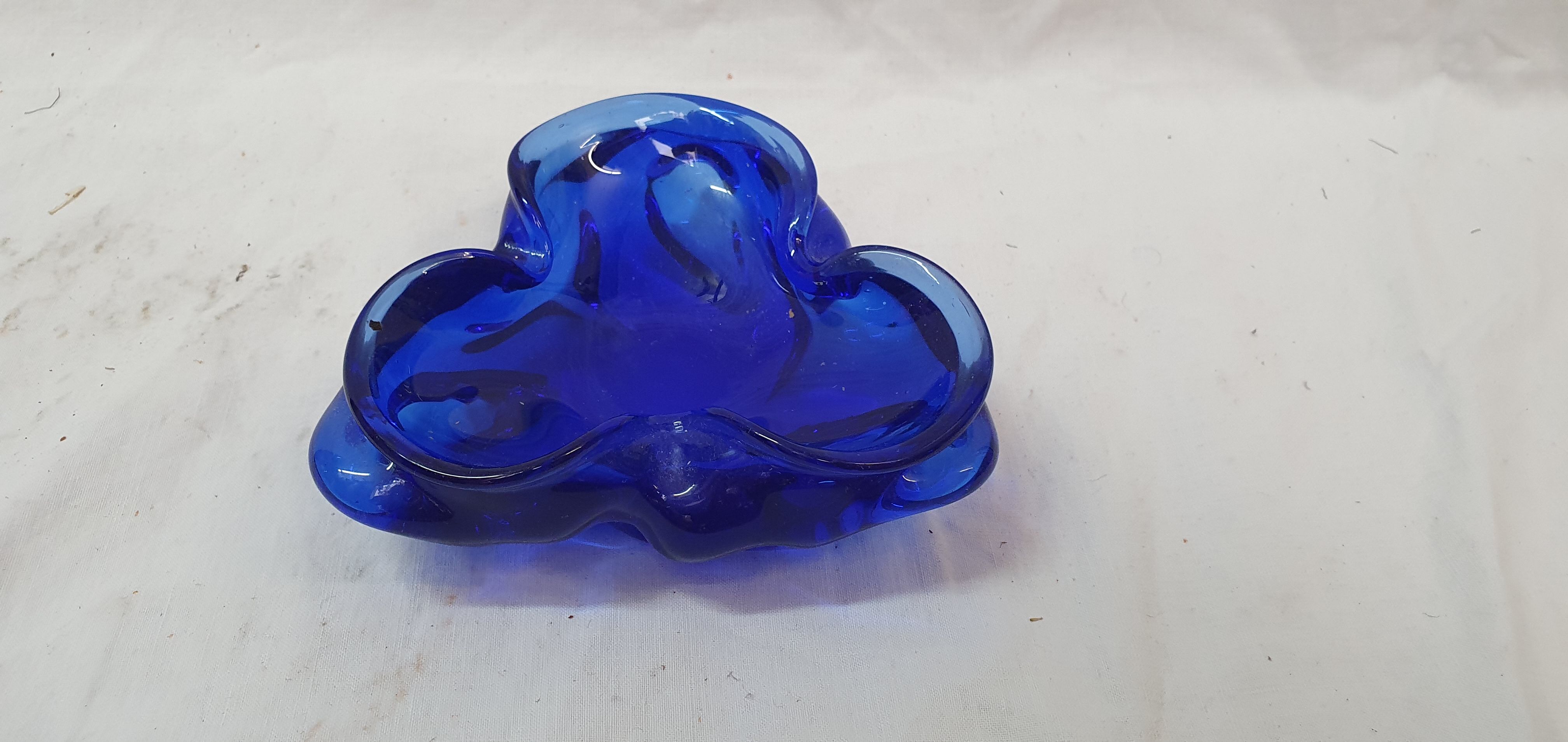Murano ashtray royal blue glass paste