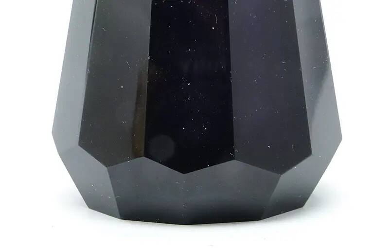 Art Deco vase, amethyst glass, gilded oroplastic, Moser, Czechoslovakia, 1930s