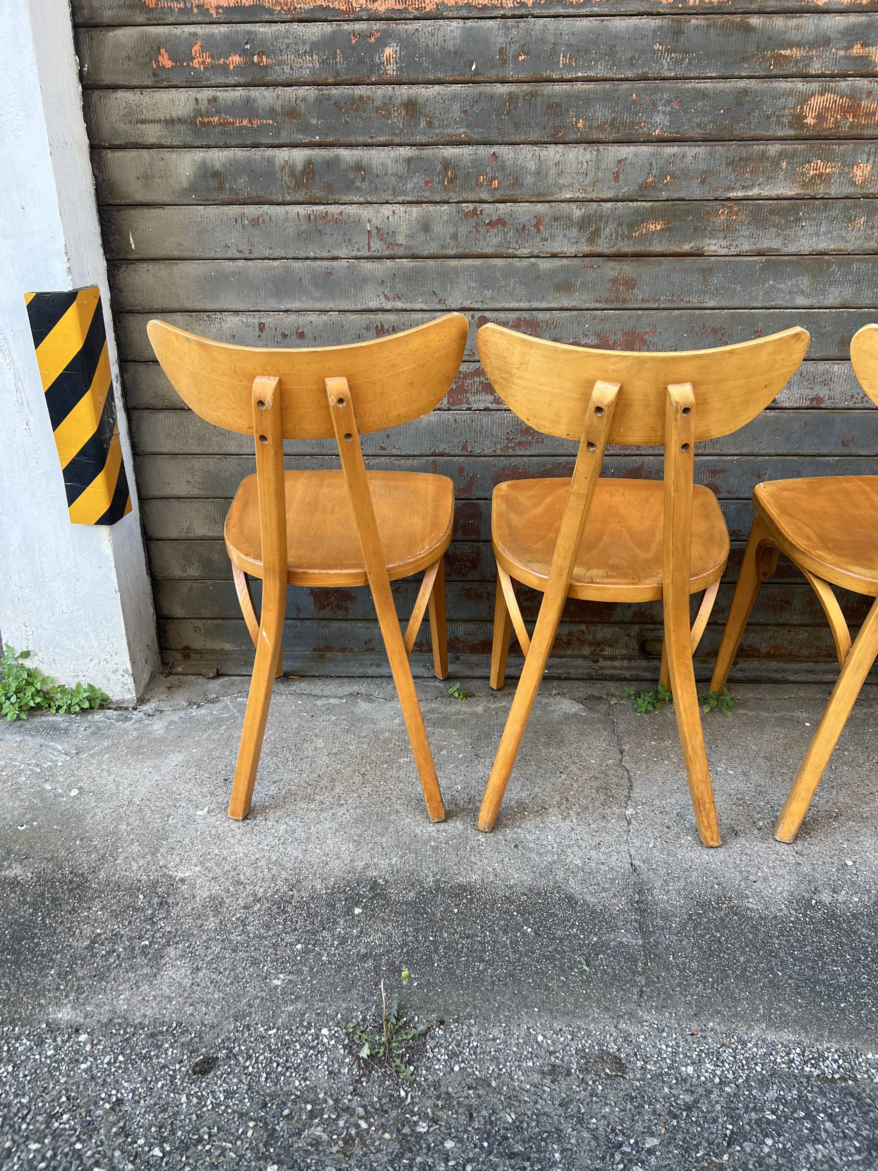 Suite de 4 chaises « banane » Lutherma