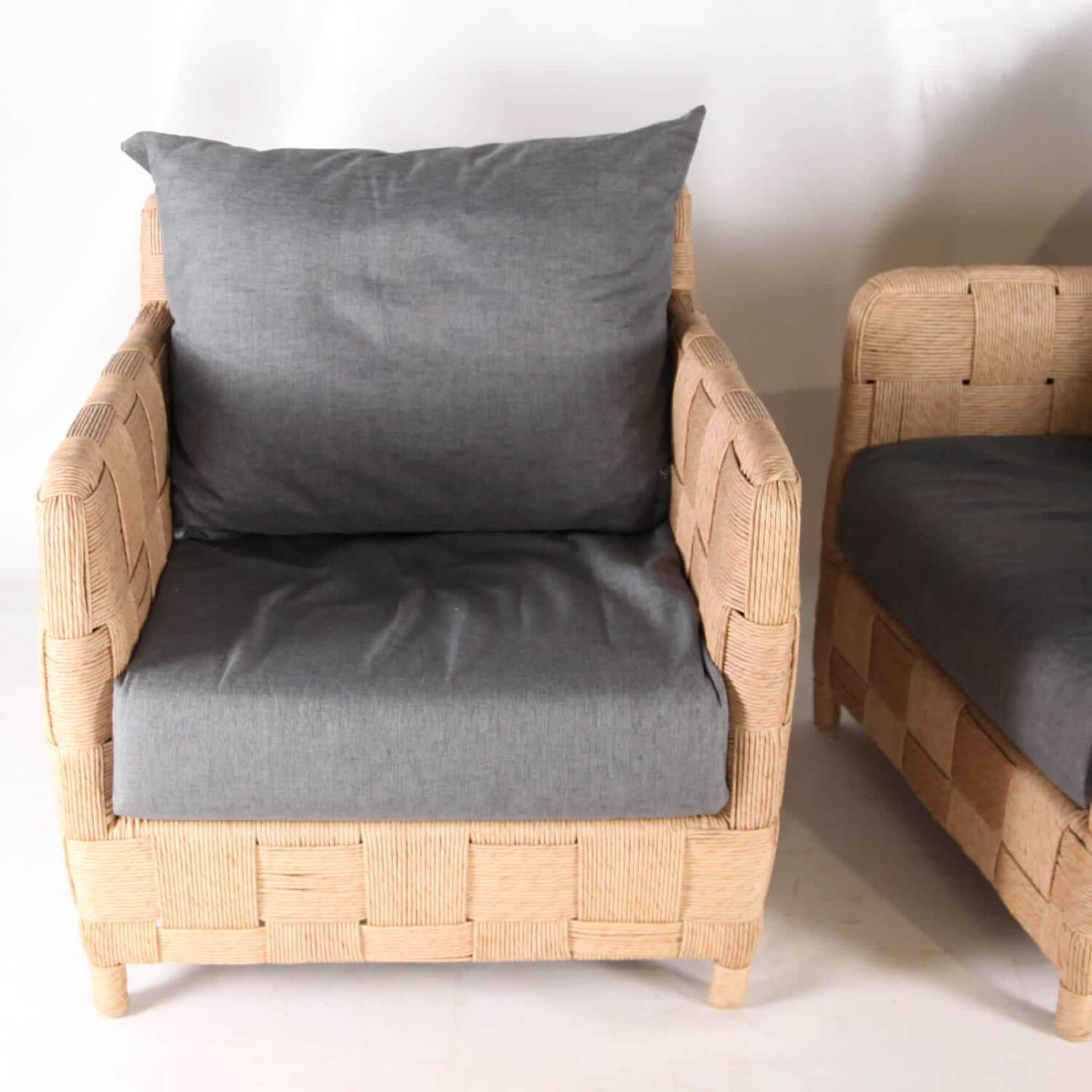 Pair of rope armchairs