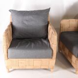 Pair of rope armchairs