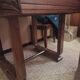Beautiful square dining table in solid walnut, Art Deco style / 1930s.