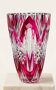 Vase Val Saint Lambert en cristal doublé rubis taillé – circa 1920-1950