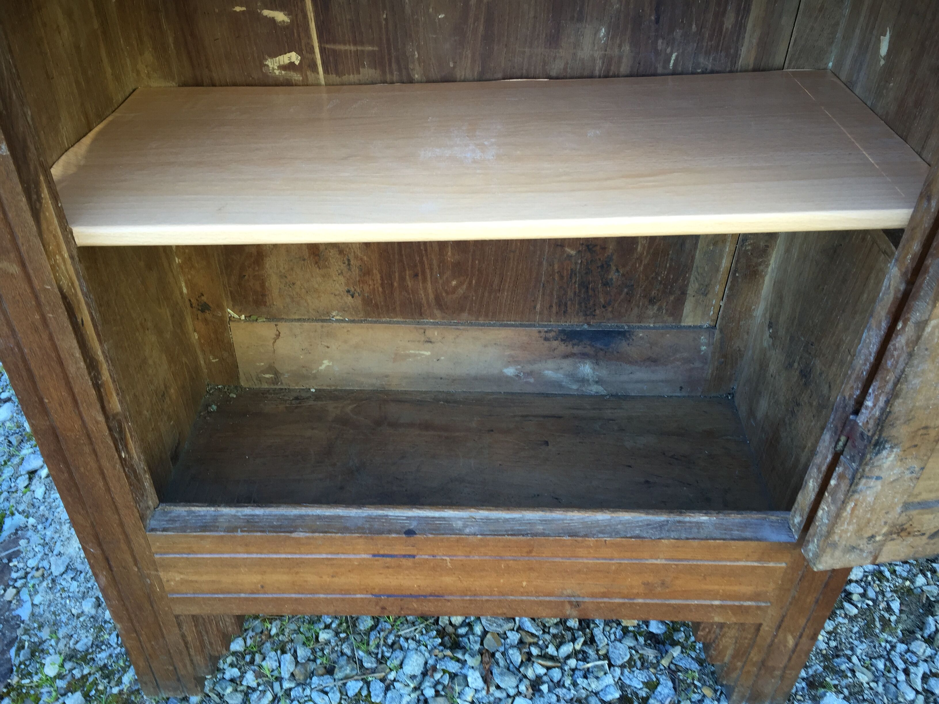 Vintage mesh cabinet in solid oak rococo period 1930