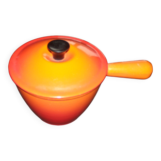 Le creuset petite casserole/caquelon orange en fonte vintage