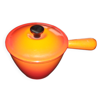 The crucible petite casserole/caquelon orange cast iron vintage cast iron
