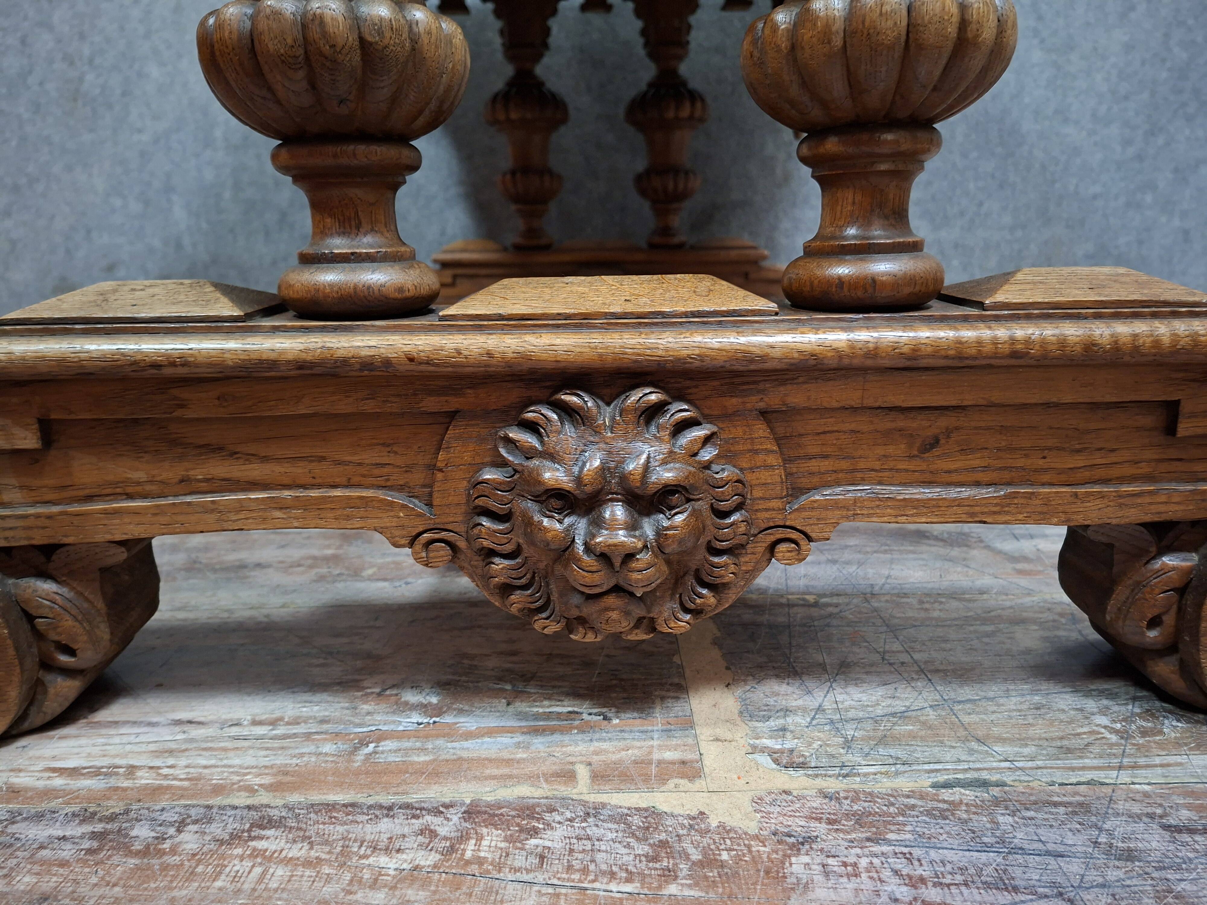 dining table or centre table in carved Renaissance oak