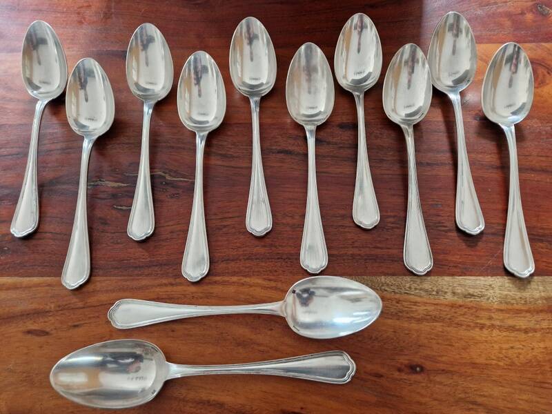 Christofle - Set of 12 table spoons model Spatours in silver-plated metal