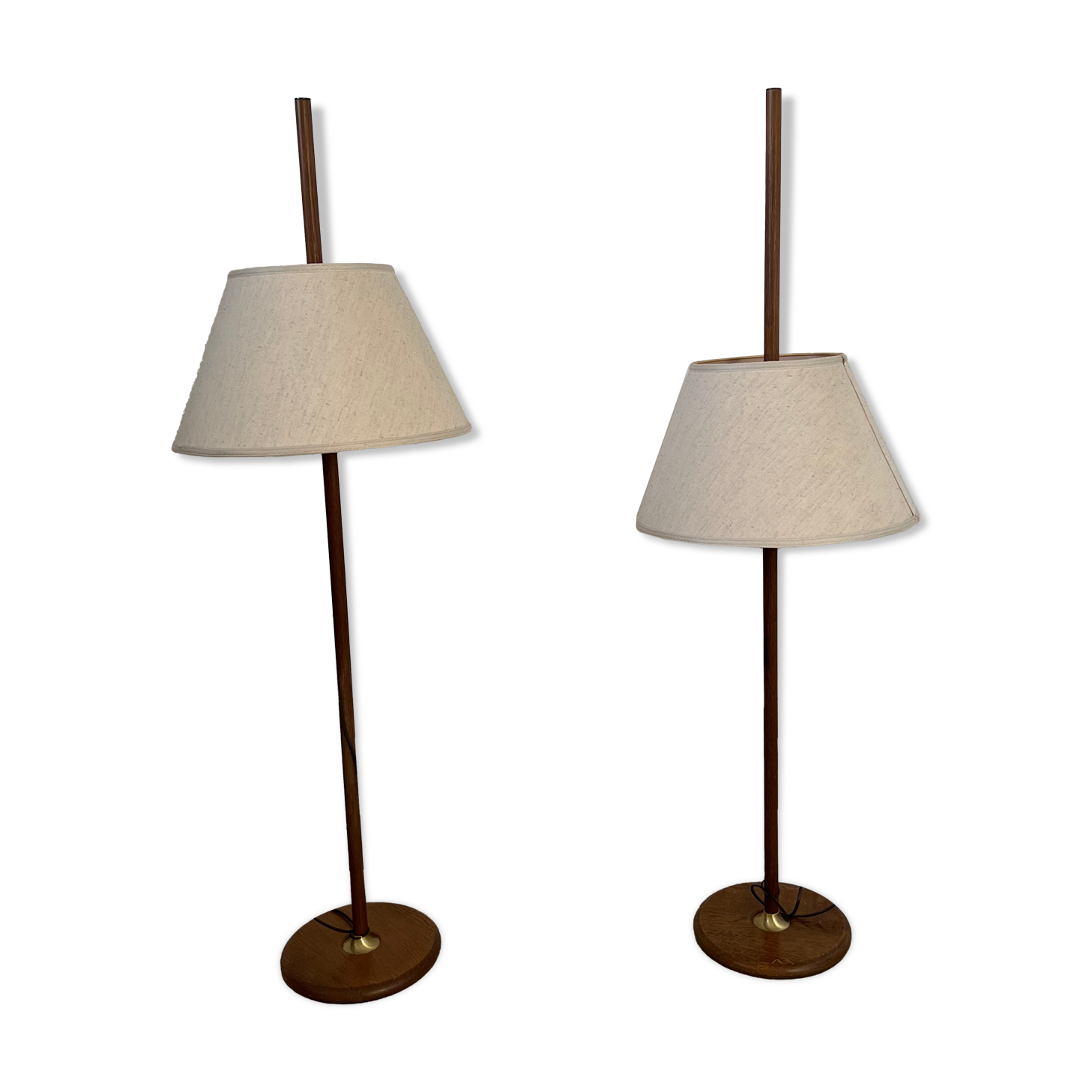 2 old adjustable floor lamps temde design in vintage scandinavian solid teak