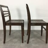 Pair of chairs René Gabriel design reconstruction 50s