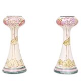 Art Nouveau Vases by Royal Dux, Pastel Floral Design, 1930s, Pair