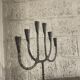 Brutalist six-light chandelier