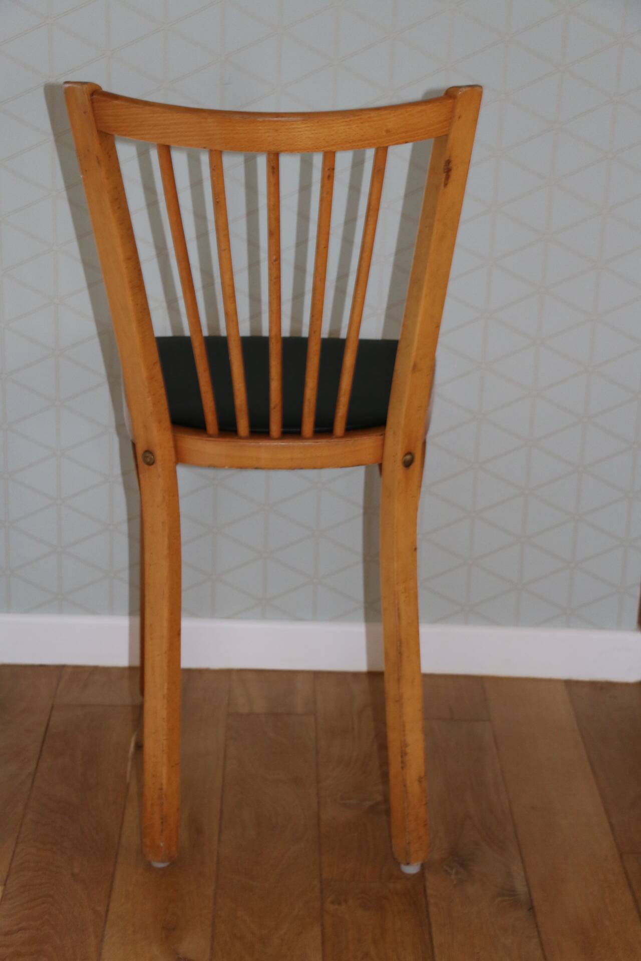 Baumann n°12 black skai chair, light beech