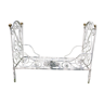 Old, wrought iron child bed, white