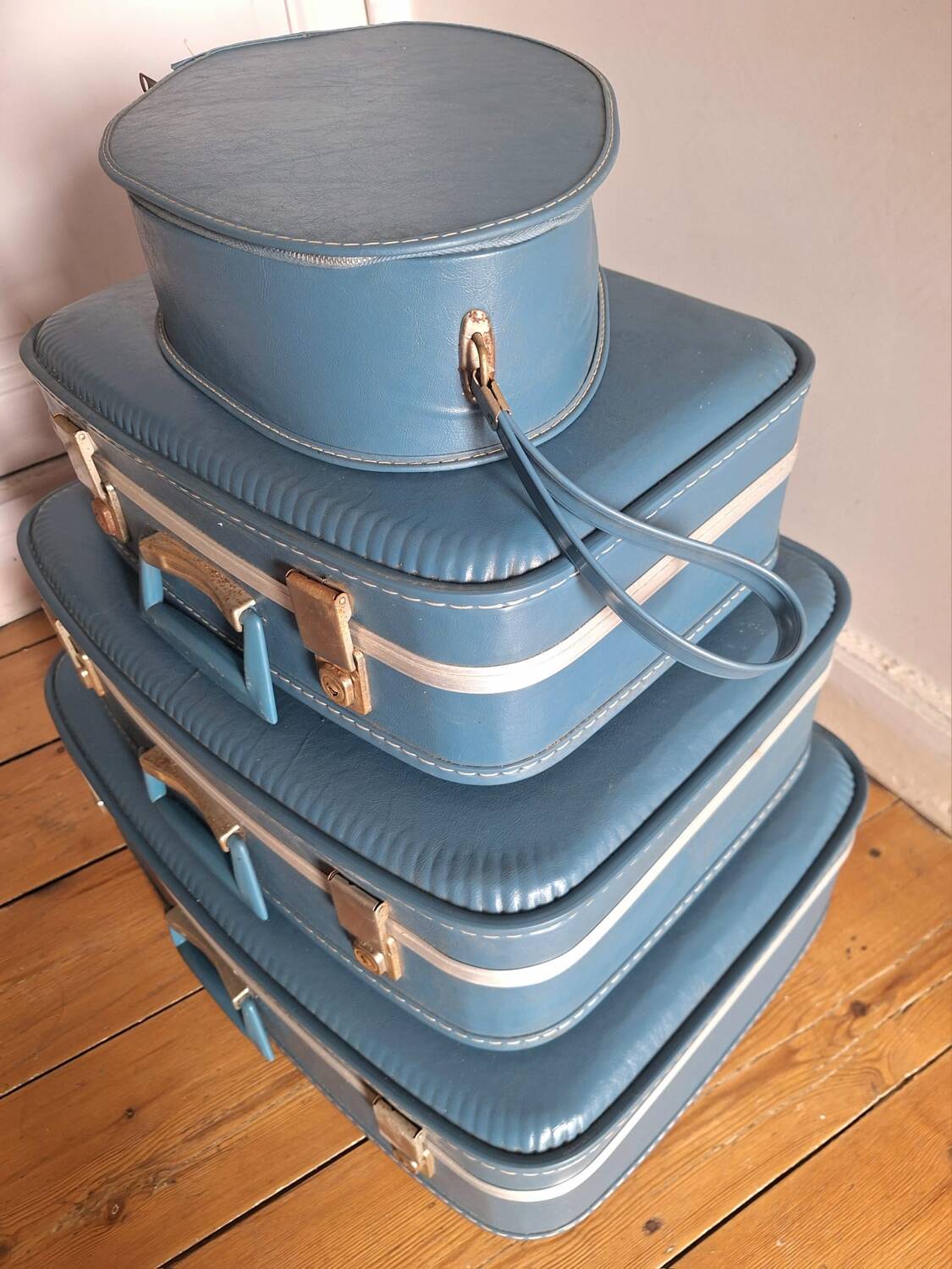 Air France vintage flight attendant nesting suitcase set