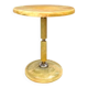 Ancienne table d’appoint en résine effet marbre jaune et métal patiné années 70