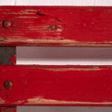 Antique red outdoor folding chairs (c.1920). Set of 2 pieces.