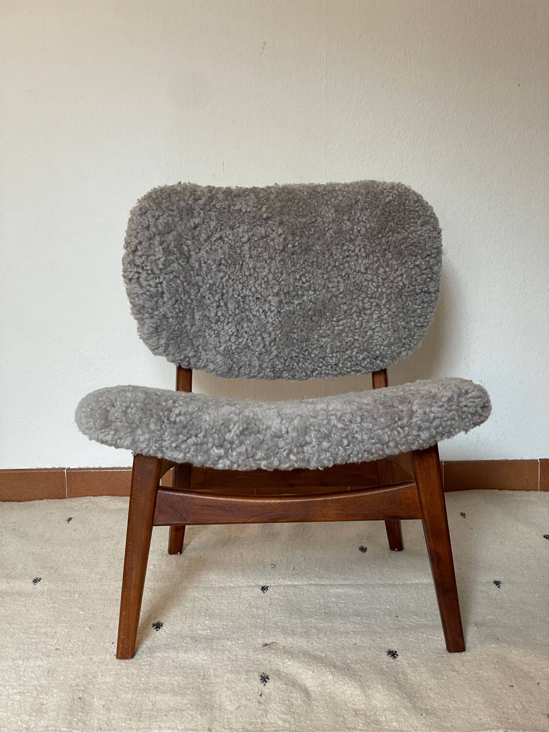 Danish MidCentury Lounge Chair Sheep Skin 50s