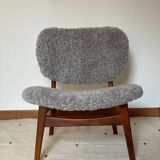 Danish MidCentury Lounge Chair Sheep Skin 50s