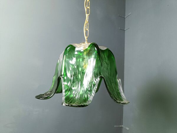 Suspension vintage en verre de Murano, pour Mazzega, années 1960
