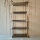 Stainless steel and smoked glass shelf