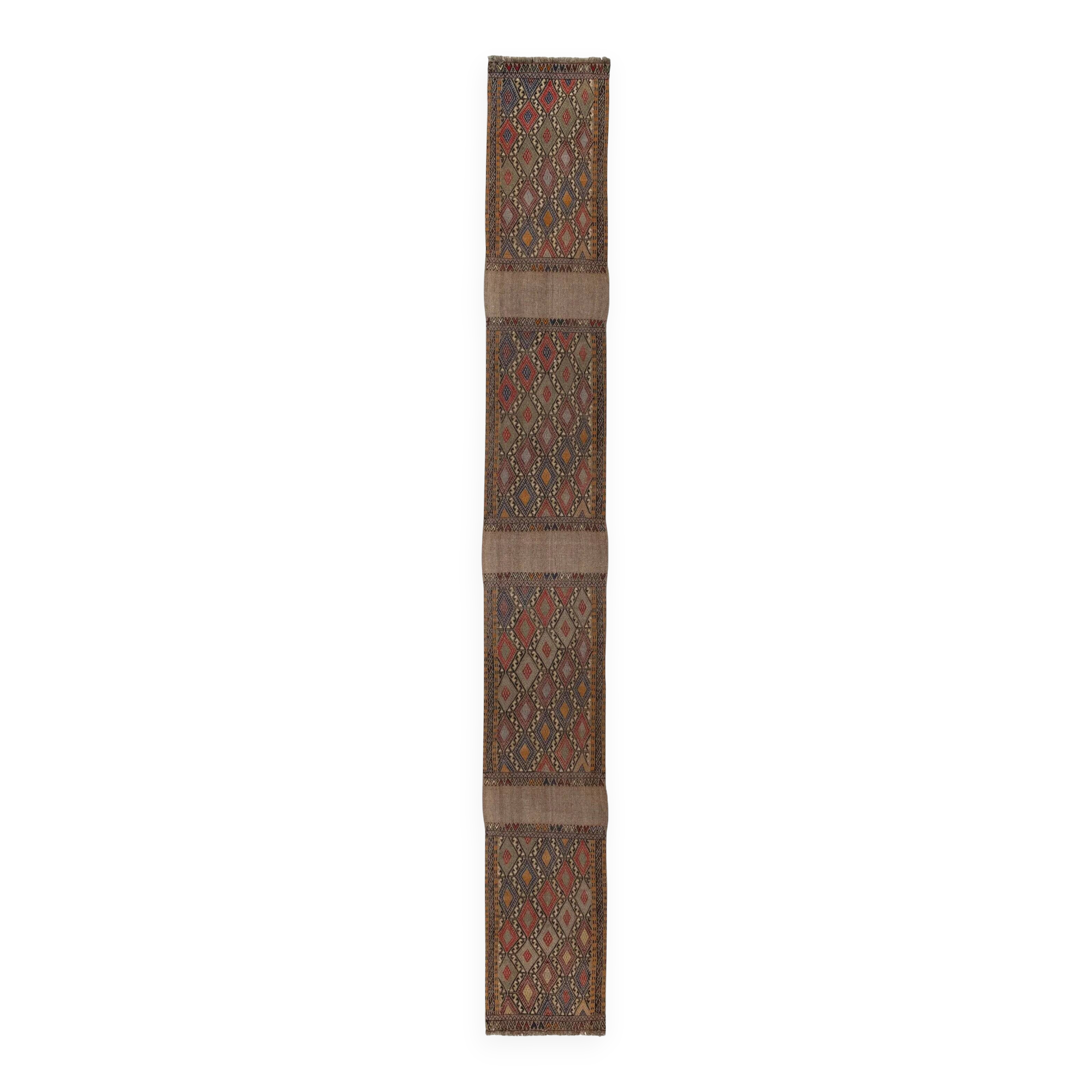 Vintage Turkish hallway rug 52x420 cm