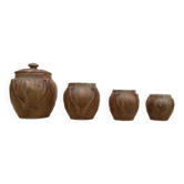 Lot de quatre pots à épices Denbac numérotés