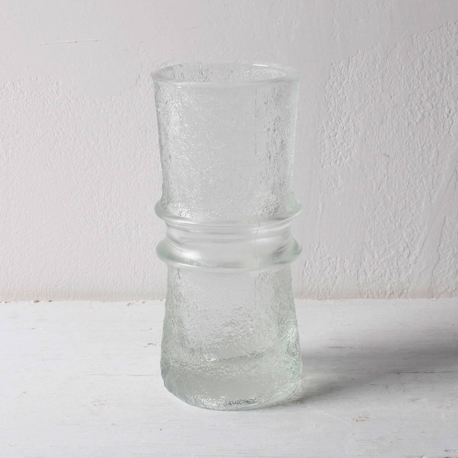 Mid-Century Modern Pressed Glass Vase: Pavel Panek Design, Rudolfova Hut