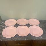 6 pink dessert plates
