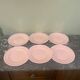 6 pink dessert plates