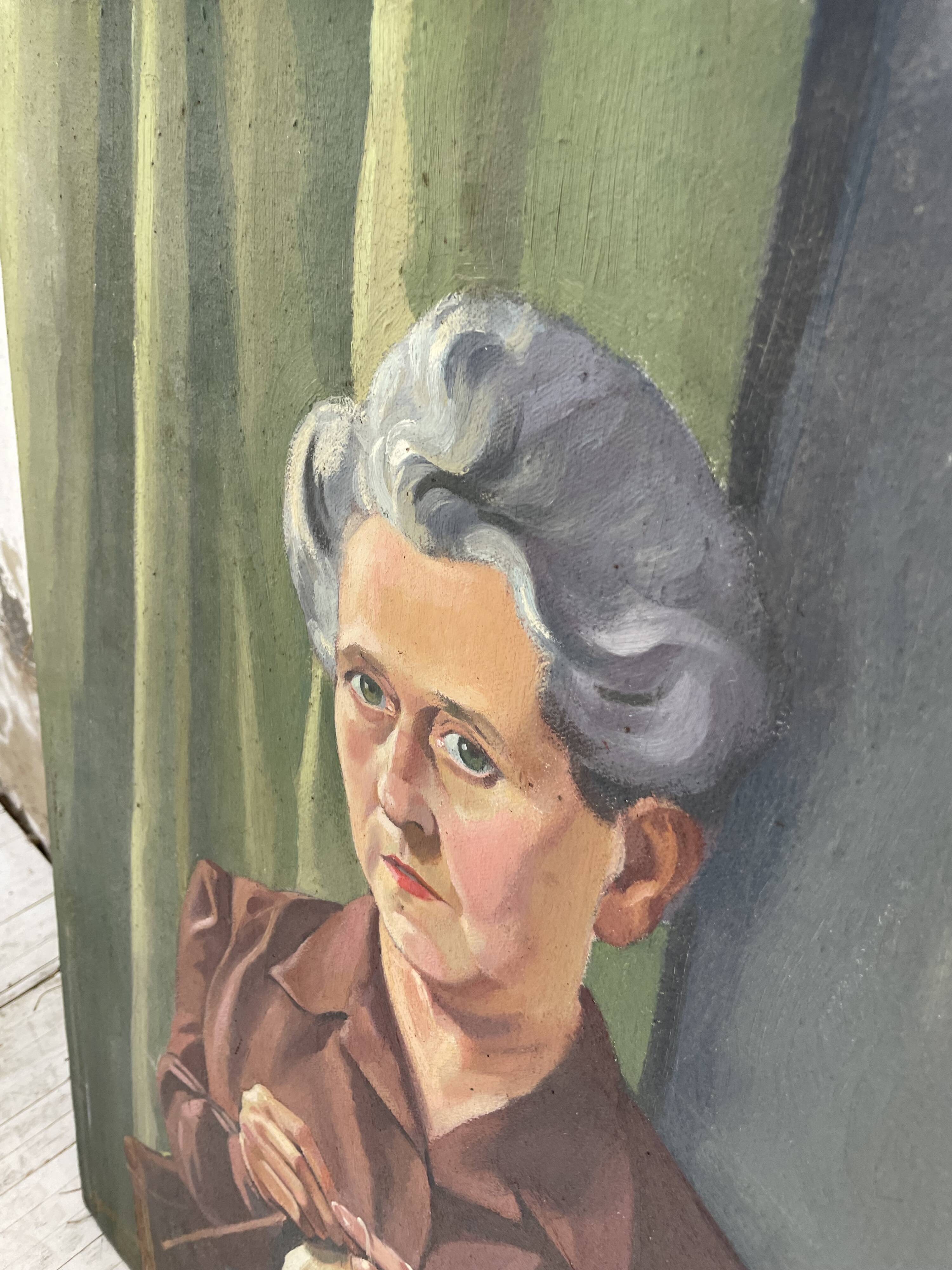 Oil canvas “knitting” 1945