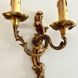 Lot of 2 Double Bronze Wall Lights