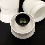 Pair of white oblique wall lights by Arno. 60s